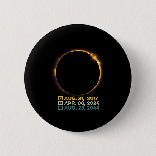Eclipse 2024全体太陽ののチェックリスト2017 2 缶バッジ (正面)