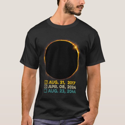 Eclipse 2024全体太陽ののチェックリスト2017 2 tシャツ (正面)