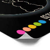 Eclipse 2024太陽のおもしろいイースターバニーイースターエッグ ポスター (角)