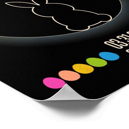 Eclipse 2024太陽のおもしろいイースターバニーイースターエッグ ポスター (角)