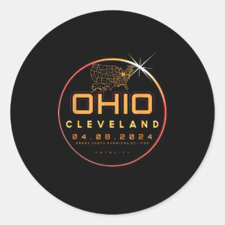 Eclipse 2024太陽のオハイオ州クリーブランドへの全日食 ラウンドシール