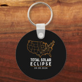 Eclipse 2024太陽のパーティーアメリカ総計米国 キーホルダー (正面)