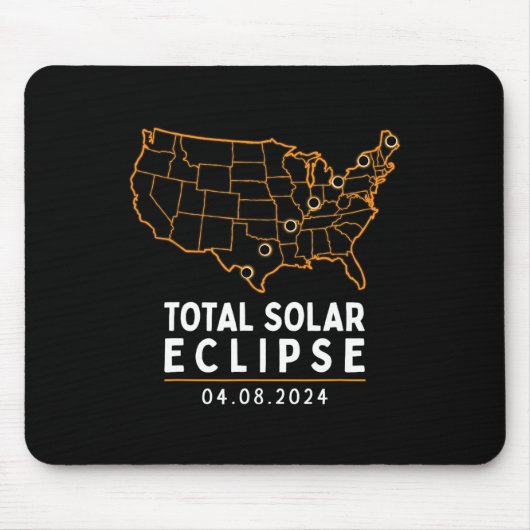 Eclipse 2024太陽のパーティーアメリカ総計米国 マウスパッド (正面)