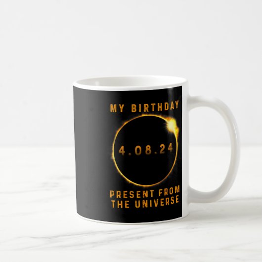 Eclipse 2024太陽の誕生日現在4.8.24合計 コーヒーマグカップ (右)