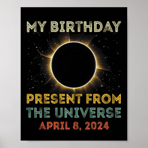Eclipse 2024太陽の誕生日現在4.8.24合計 ポスター