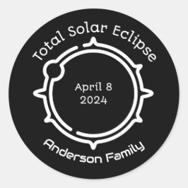 Eclipse 2024太陽の黒モダンミニマル計 ラウンドシール