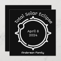 Eclipse 2024太陽の黒モダンミニマル計