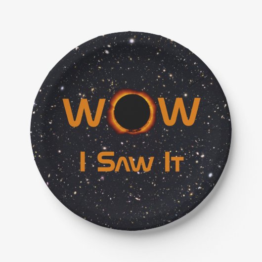 Eclipse 2024太陽の WOWを見た ペーパープレート (正面)