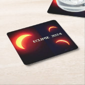 Eclipse 2024 スクエアペーパーコースター (アングル)