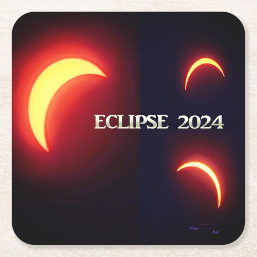Eclipse 2024 スクエアペーパーコースター (正面)