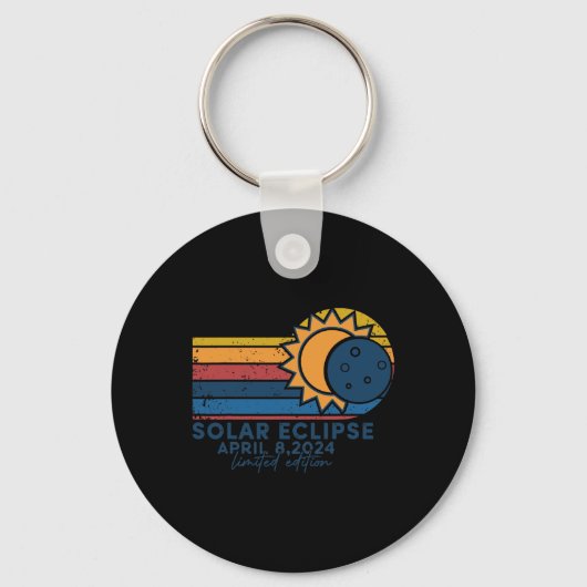Eclipse 2024 太陽の Total Eclipse 202太陽の年4月8日 キーホルダー (正面)