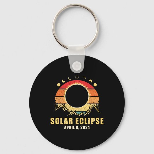 Eclipse 2024 太陽の Total Eclipse 202太陽の年4月8日 キーホルダー (正面)
