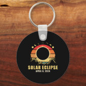 Eclipse 2024 太陽の Total Eclipse 202太陽の年4月8日 キーホルダー (正面)