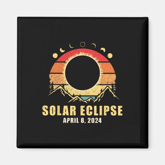 Eclipse 2024 太陽の Total Eclipse 202太陽の年4月8日 マグネット (正面)