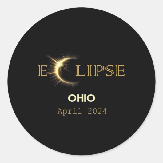 Eclipse 2024 太陽の Total Eclipse 2024太陽の Totali ラウンドシール (正面)