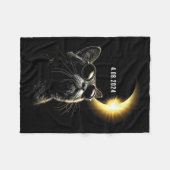 Eclipse 2024 太陽の Total Eclipse 2024年4月8日Ca フリースブランケット (正面(横))