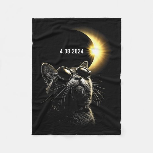 Eclipse 2024 太陽の Total Eclipse 2024年4月8日Ca フリースブランケット (正面)