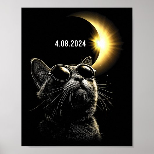 Eclipse 2024 太陽の Total Eclipse 2024年4月8日Ca ポスター (正面)