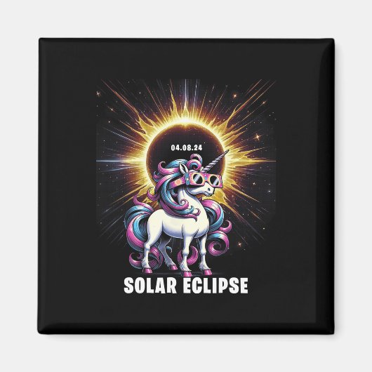Eclipse 2024 太陽の Total Eclipse 4月8日Unic マグネット (正面)