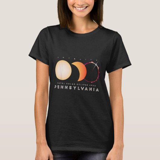 Eclipse 2024 太陽の Total Eclipse Pennsylvania Grep Tシャツ (正面)