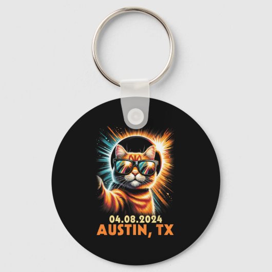 Eclipse 2024 Austin Te太陽のの自己修復 キーホルダー (正面)