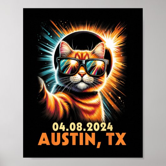 Eclipse 2024 Austin Te太陽のの自己修復 ポスター (正面)