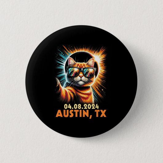 Eclipse 2024 Austin Te太陽のの自己修復 缶バッジ (正面)