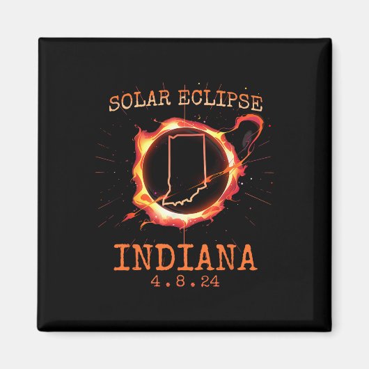 Eclipse 2024 Indiana州トータリティUsa Path Sove マグネット (正面)