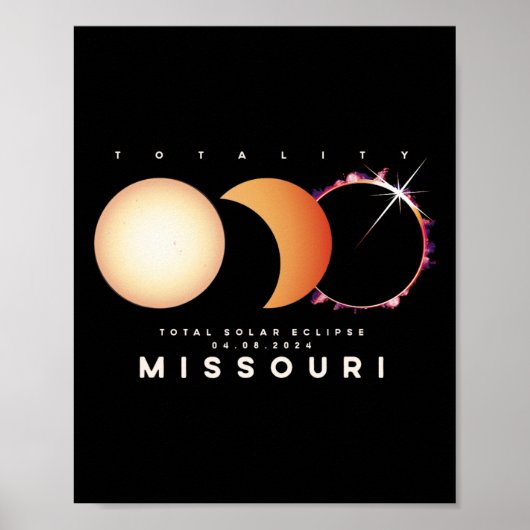Eclipse 2024 Missouri Total Eclipse Astronomy Grap ポスター (正面)