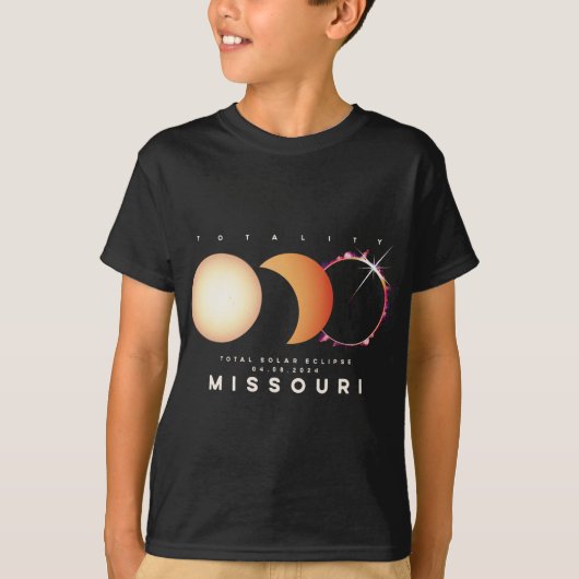 Eclipse 2024 Missouri Total Eclipse Astronomy Grap Tシャツ (正面)