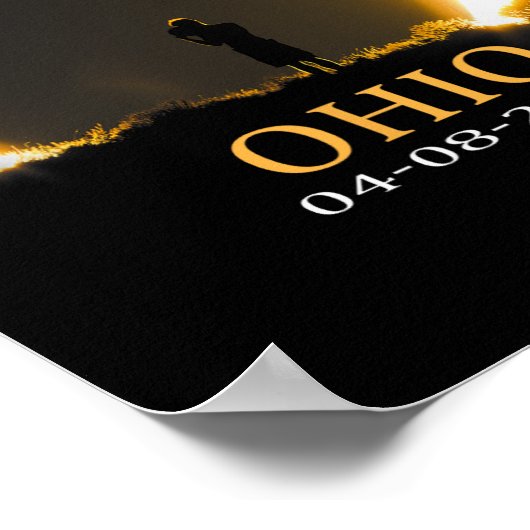 Eclipse 2024 Ohioトータル太陽のEclipse 1 ポスター (角)