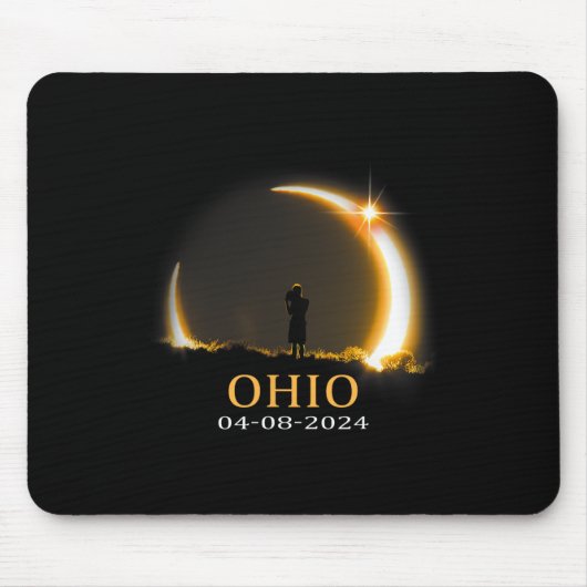 Eclipse 2024 Ohioトータル太陽のEclipse 1 マウスパッド (正面)