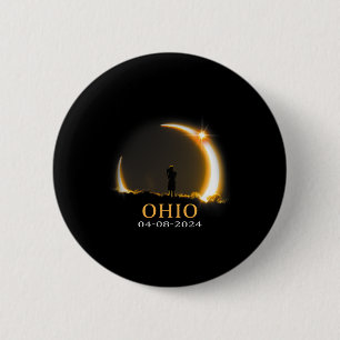 Eclipse 2024 Ohioトータル太陽のEclipse 1 缶バッジ