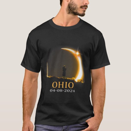 Eclipse 2024 Ohioトータル太陽のEclipse 1 Tシャツ (正面)