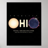 Eclipse 2024 Ohio Total Eclipse Astronomy Graphic ポスター (正面)