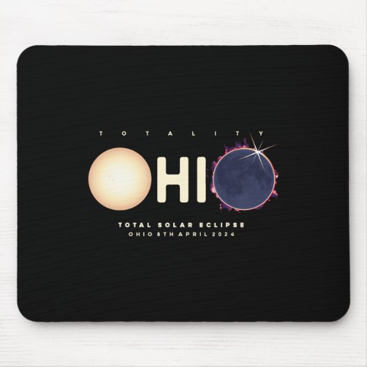 Eclipse 2024 Ohio Total Eclipse Astronomy Graphic マウスパッド (正面)