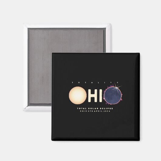 Eclipse 2024 Ohio Total Eclipse Astronomy Graphic マグネット (正面/裏面)