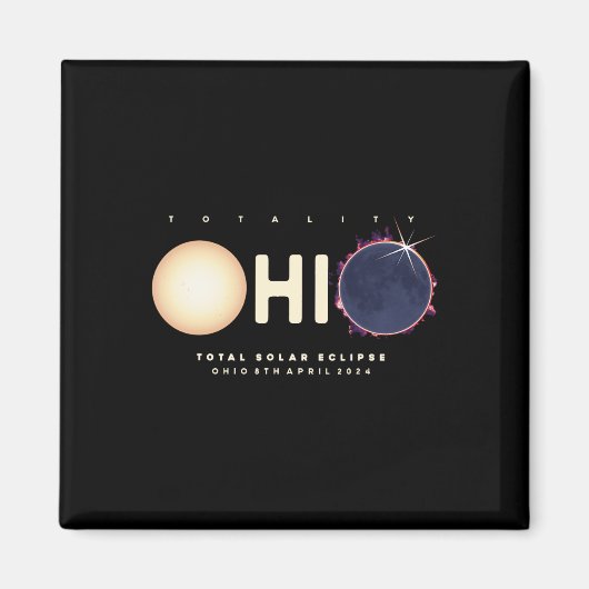 Eclipse 2024 Ohio Total Eclipse Astronomy Graphic マグネット (正面)