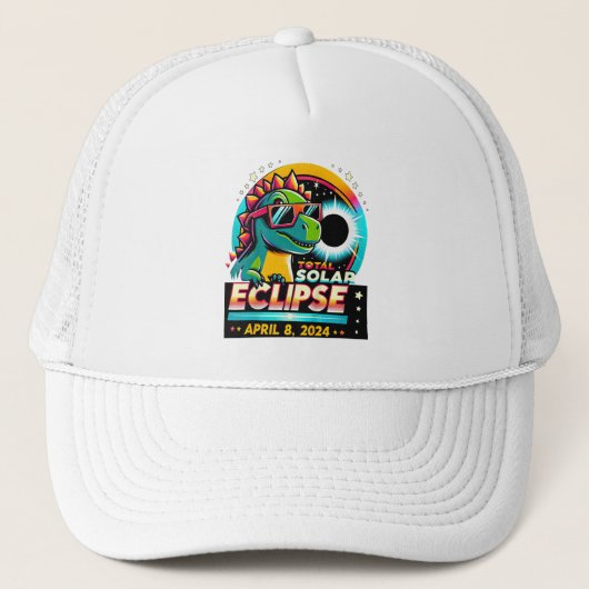 Eclipse 2024 T太陽の-レックス着用ガラス太陽の合計 キャップ (正面)