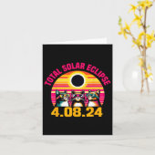 Eclipse 2024 Total Eclipse 2024年4月8日Cat Gles カード (黄色い花)
