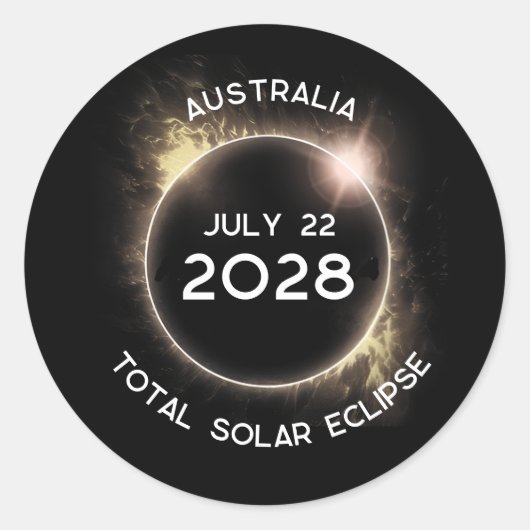 Eclipse 2028オ太陽のーストラリアの合計 ラウンドシール (正面)