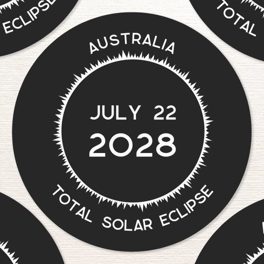 Eclipse 2028オ太陽のーストラリアの合計 ラウンドシール
