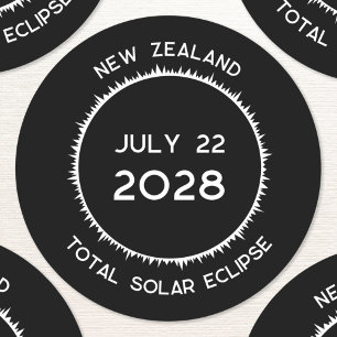 Eclipse 2028ニュー太陽のジーランドの合計 ラウンドシール