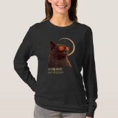 Eclipse April 8 2024 Total Annular Eclipse Cat Fan Tシャツ (正面)