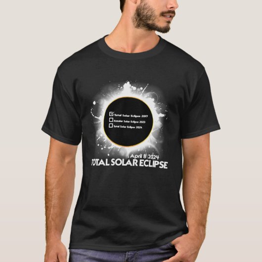 Eclipse Checklist Total Solar Eclipse April 8 2024 Tシャツ (正面)