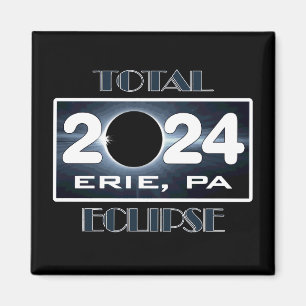 Eclipse Erie PA 2024全体のパス マグネット