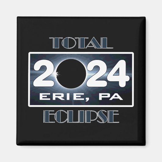 Eclipse Erie PA 2024全体のパス マグネット (正面)