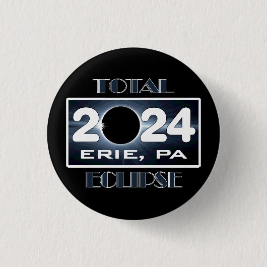 Eclipse Erie PA 2024全体のパス 缶バッジ (正面)