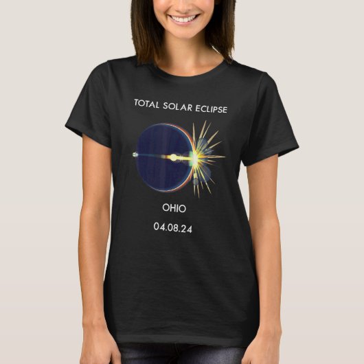 Eclipse Flare 04 08 24オハイオ太陽の州20 Tシャツ (正面)