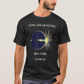 Eclipse Flare 04 08 24 太陽の Total Eclipse New Yor Tシャツ (正面)